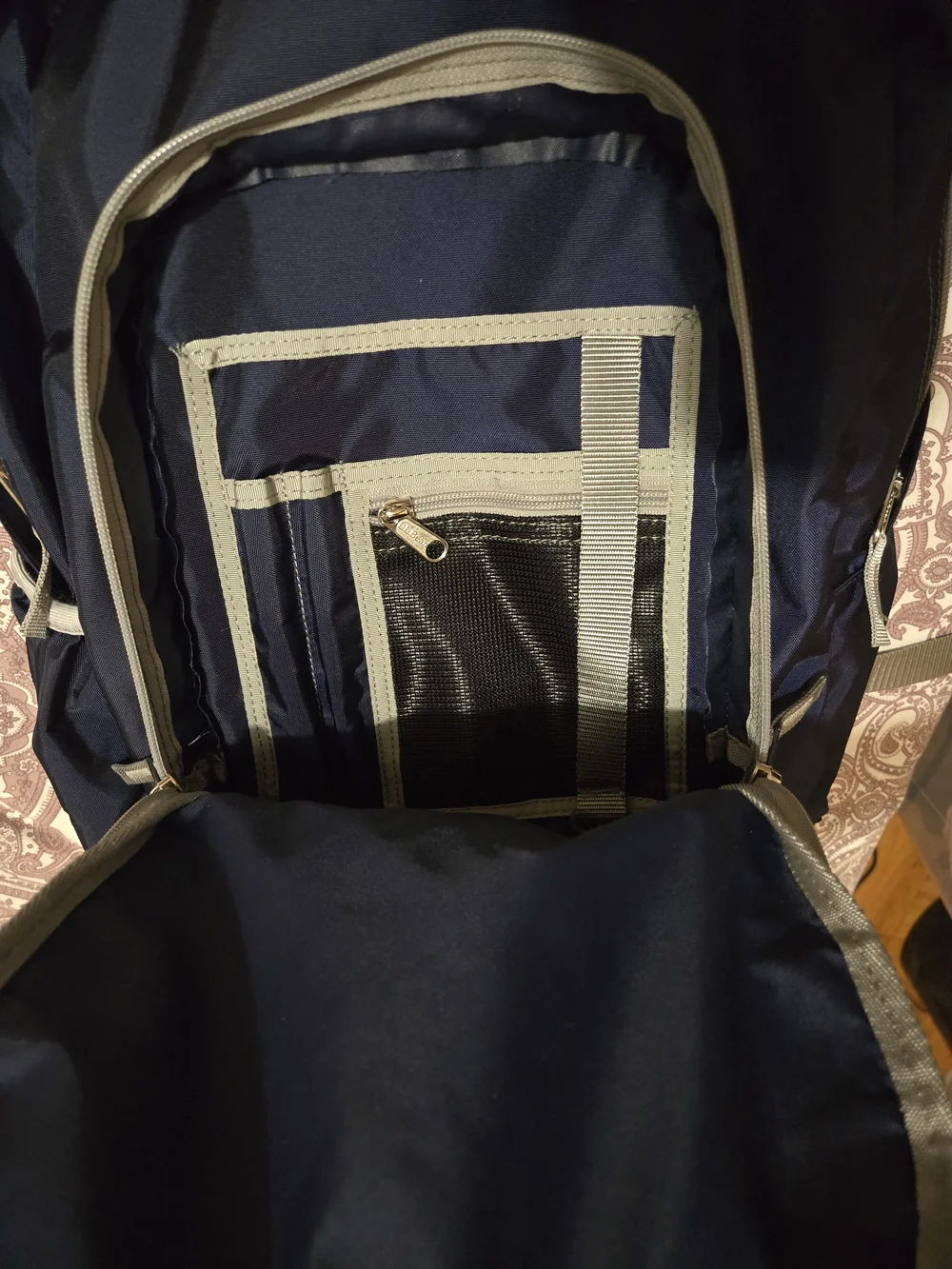 L.L. Bean Navy Backpack with Gray Accents With Matching Lunch Bag